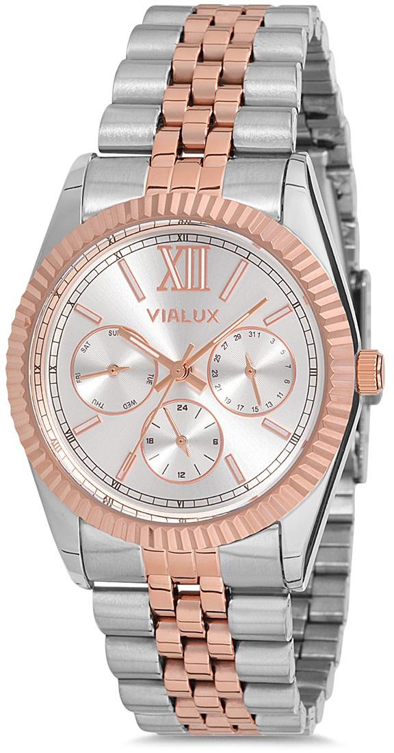 Vialux LY573T-02SR 36 mm Gri-Rose Gold Çelik Kordon Analog Kadın Kol Saati
