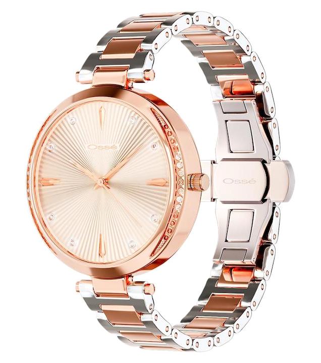 Osse 10107LF 35 mm Gri-Rose Gold Metal Kordon Analog Kadın Kol Saati