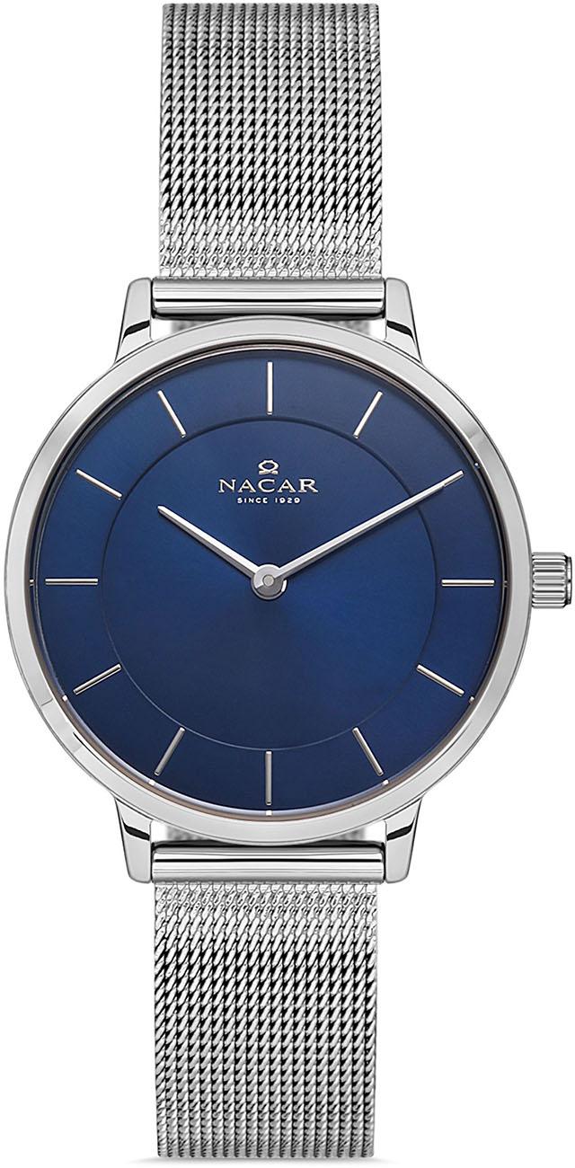 Nacar 17-3930360-ALM 32 mm Gri Hasır Kordon Analog Kadın Kol Saati