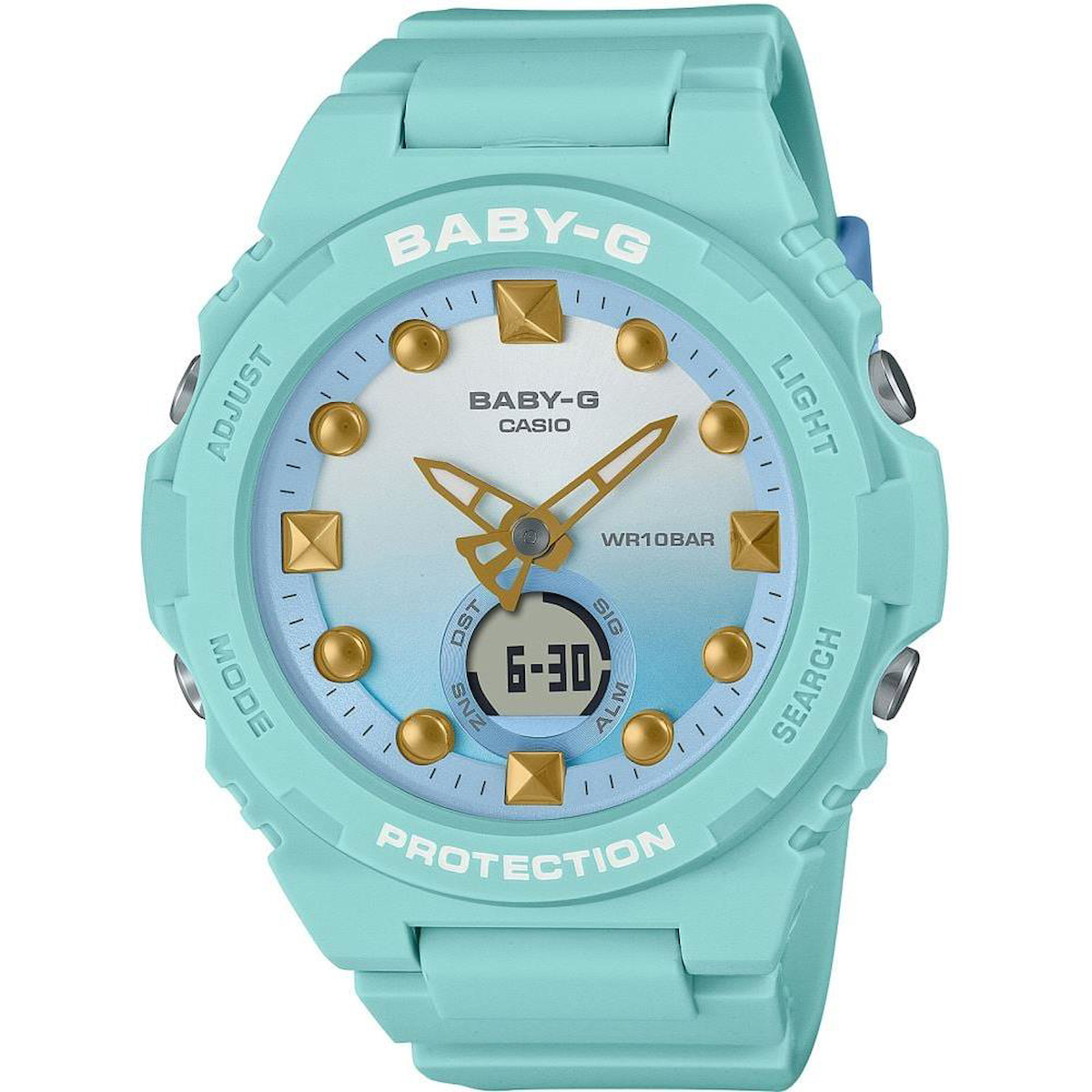 Casio BGA-320-3ADR Takvimli 42.4 mm Mavi Silikon Kordon Analog Kadın Kol Saati