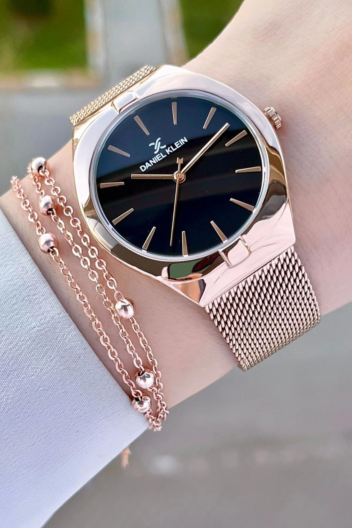 Daniel Klein DK1ISTE1072 35 mm Siyah Hasır Kordon Analog Kadın Kol Saati
