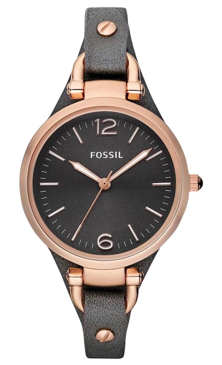 Fossil ES3077 38 mm Siyah Deri Kordon Analog Kadın Kol Saati
