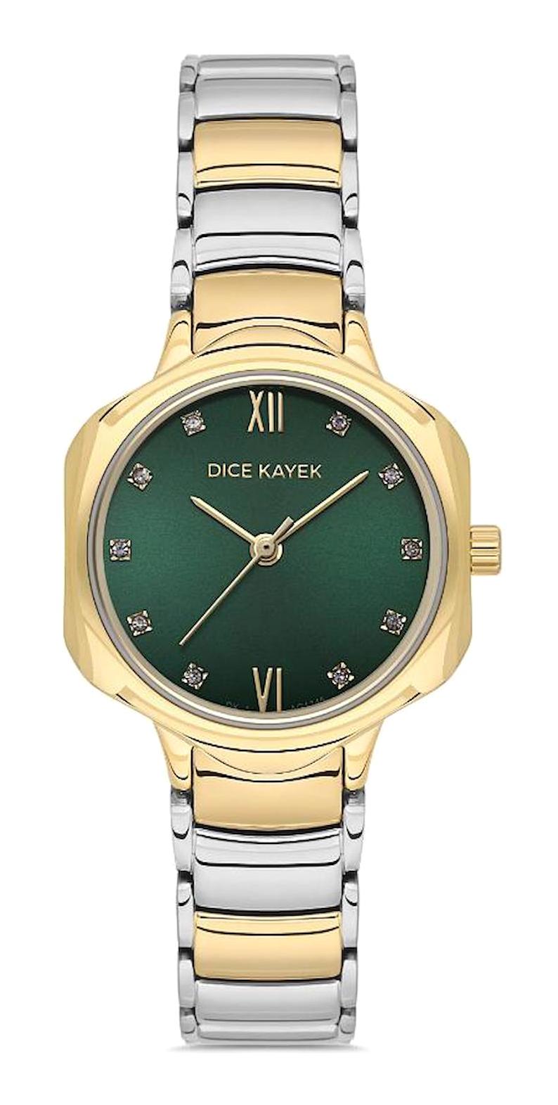 Dice Kayek DK.1.AG1345.04 28 mm Altın-Gri Çelik Kordon Analog Kadın Kol Saati