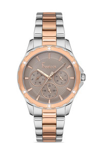 Freelook FL.1.10351.5 34 mm Gri-Rose Gold Çelik Kordon Analog Kadın Kol Saati