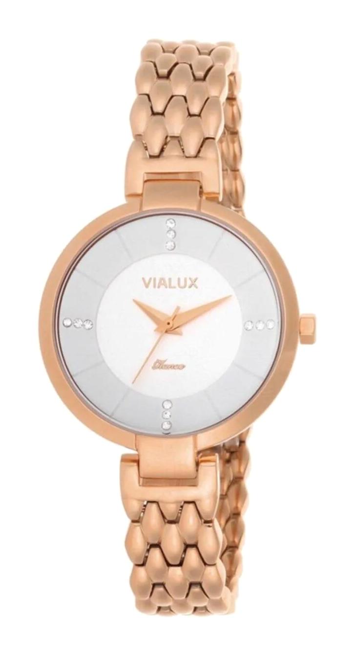 Vialux UK915R-02SR 32 mm Rose Gold Silikon Kordon Analog Kadın Kol Saati