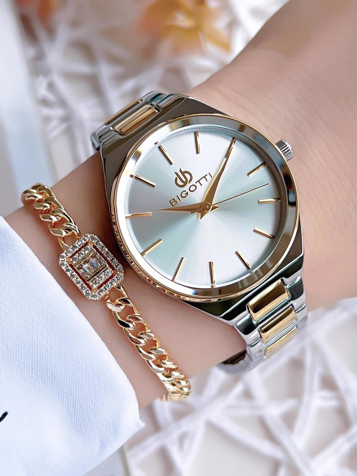 Bigotti BG1.10463-2 36 mm Altın Çelik Kordon Analog Kadın Kol Saati