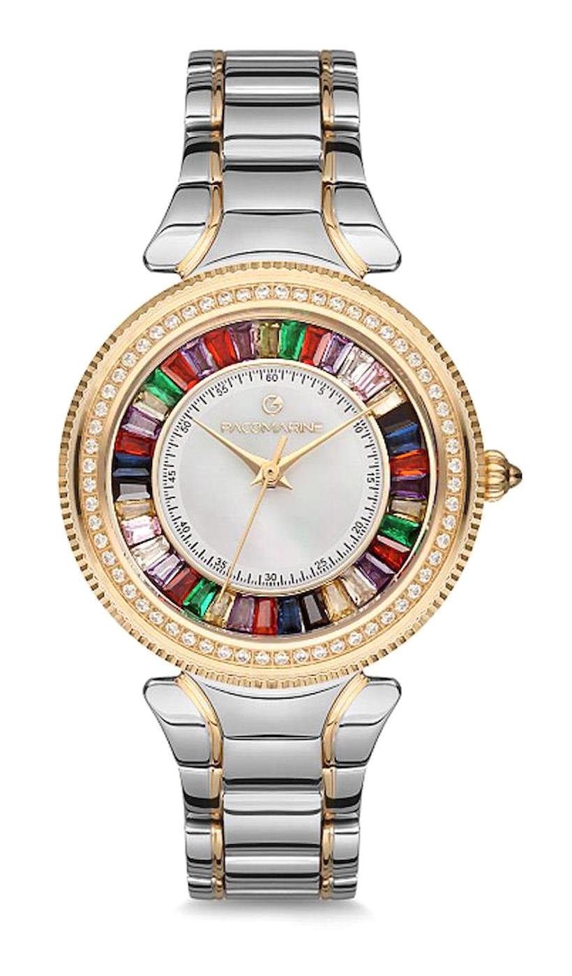 Pacomarine PM.61198.03 38 mm Altın-Gri Çelik Kordon Analog Kadın Kol Saati
