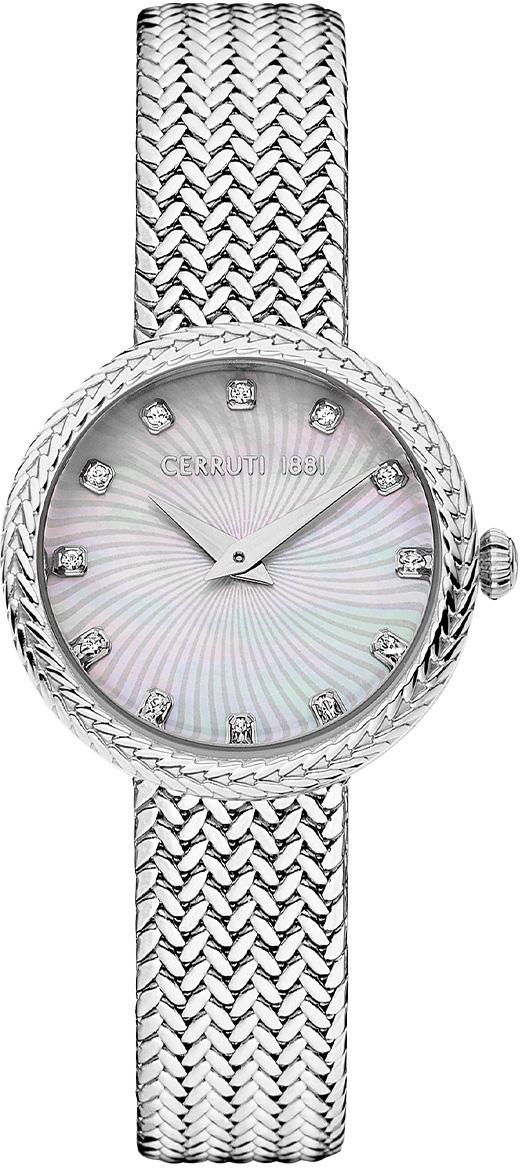 Cerruti 1881 CIWLG2207301 26 mm Gri Hasır Kordon Analog Kadın Kol Saati