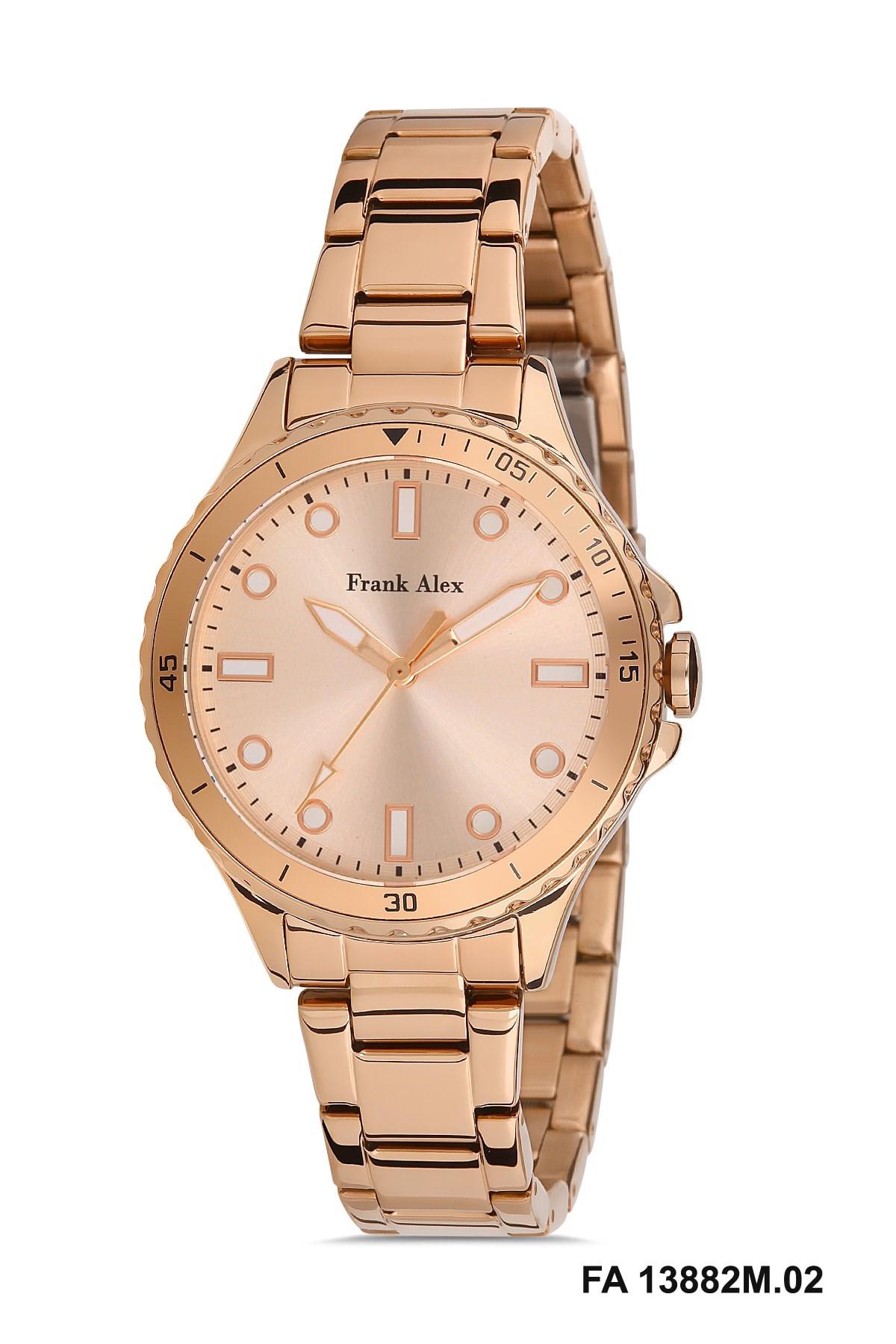 Frank Alex FA.0922 34 mm Rose Gold Çelik Kordon Analog Kadın Kol Saati