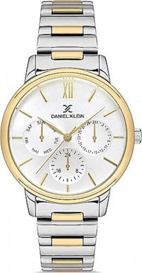 Daniel Klein EDK.1.10051.4 35 mm Altın-Gri Metal Kordon Analog Kadın Kol Saati
