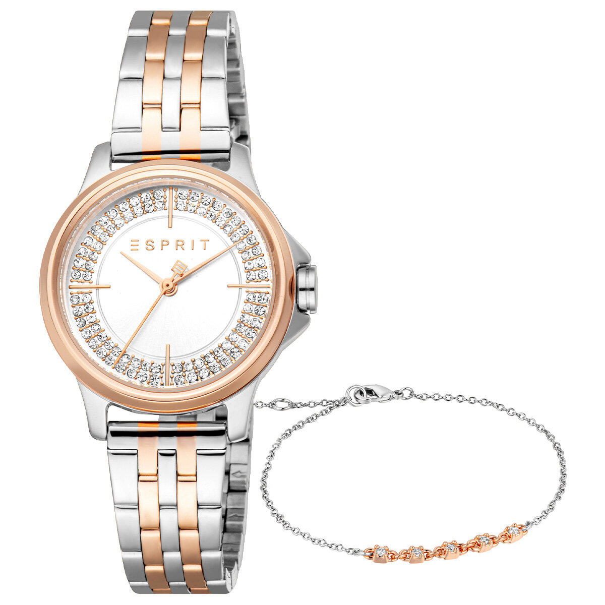 Esprit ES1L432M0085 30 mm Gri-Rose Gold Çelik Kordon Analog Kadın Kol Saati