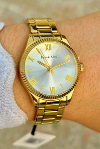 Frank Alex FA.FT.1.126 34 mm Altın Çelik Kordon Analog Kadın Kol Saati
