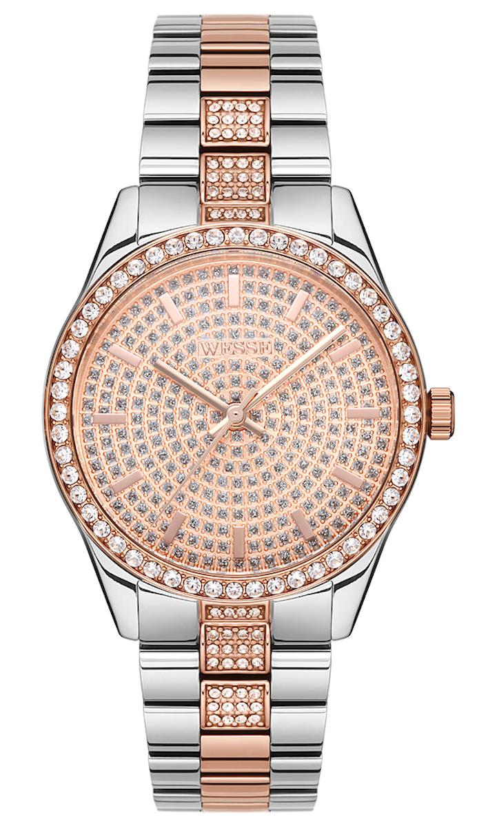 Wesse WWL109001 36 mm Gri-Rose Gold Çelik Kordon Analog Kadın Kol Saati