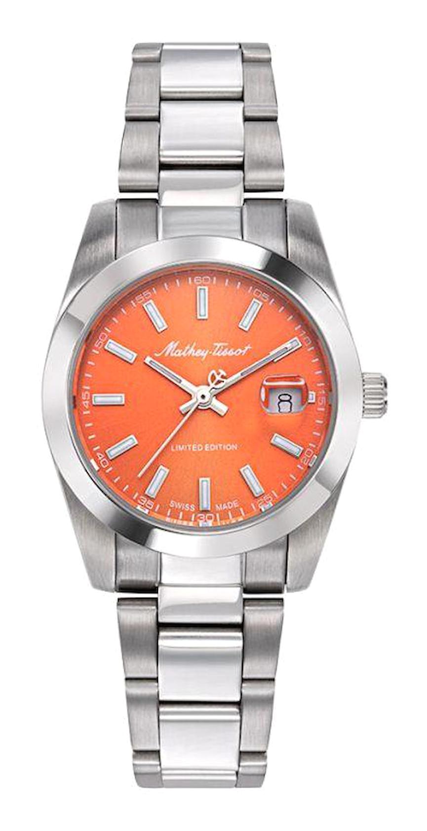 Mathey-Tissot D451OR Takvimli 38 mm Gri Çelik Kordon Analog Kadın Kol Saati