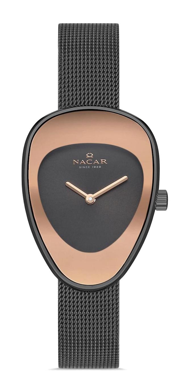 Nacar NC17-3920567-GGM 26 mm Siyah Hasır Kordon Analog Kadın Kol Saati
