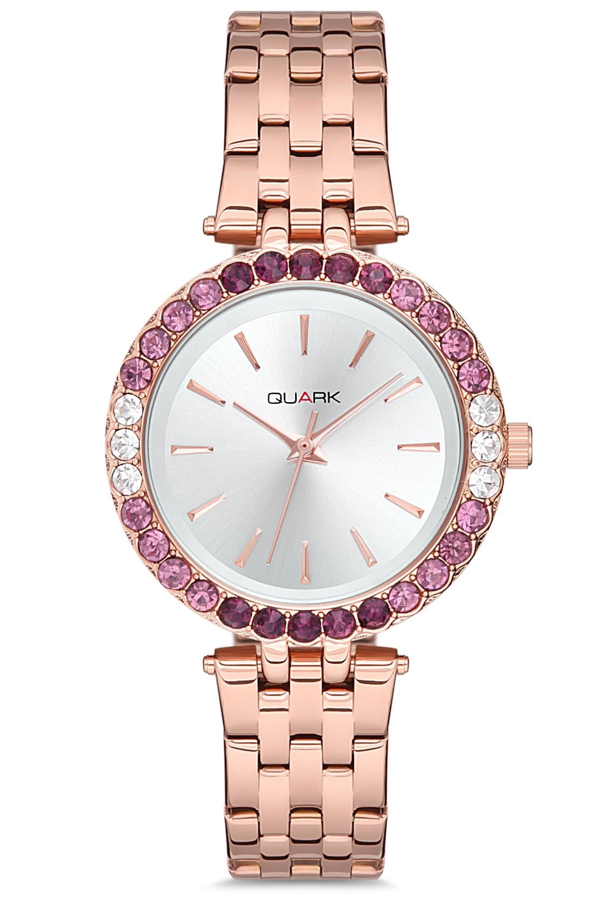 Quark QC-425R-7A 34 mm Rose Gold Çelik Kordon Analog Kadın Kol Saati
