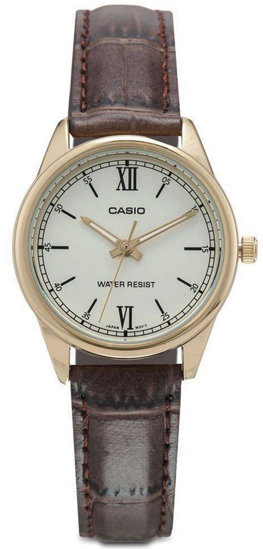Casio LTP-V005GL-9BUDF 28 mm Kahverengi Deri Kordon Analog Kadın Kol Saati