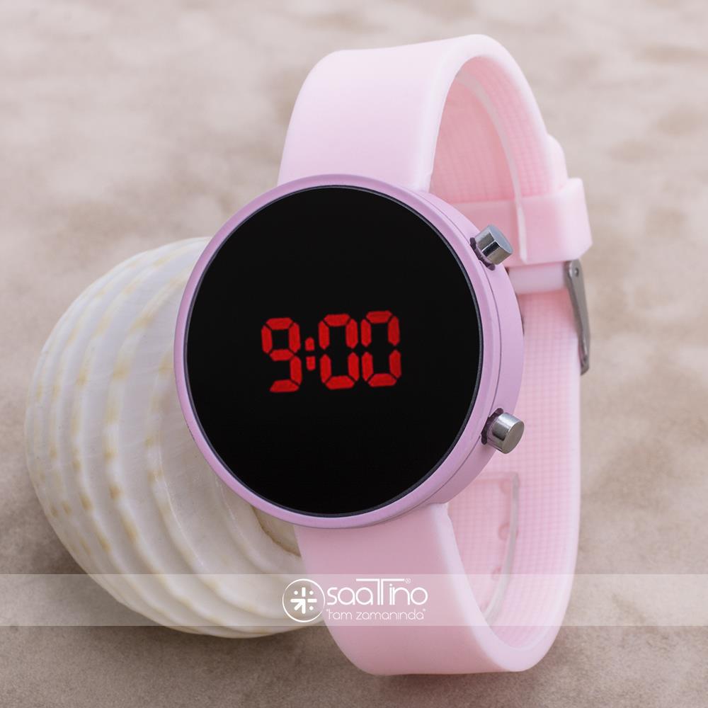 Spectrum ST-303633 38 mm Toz Pembe Silikon Kordon Dijital Kadın Kol Saati