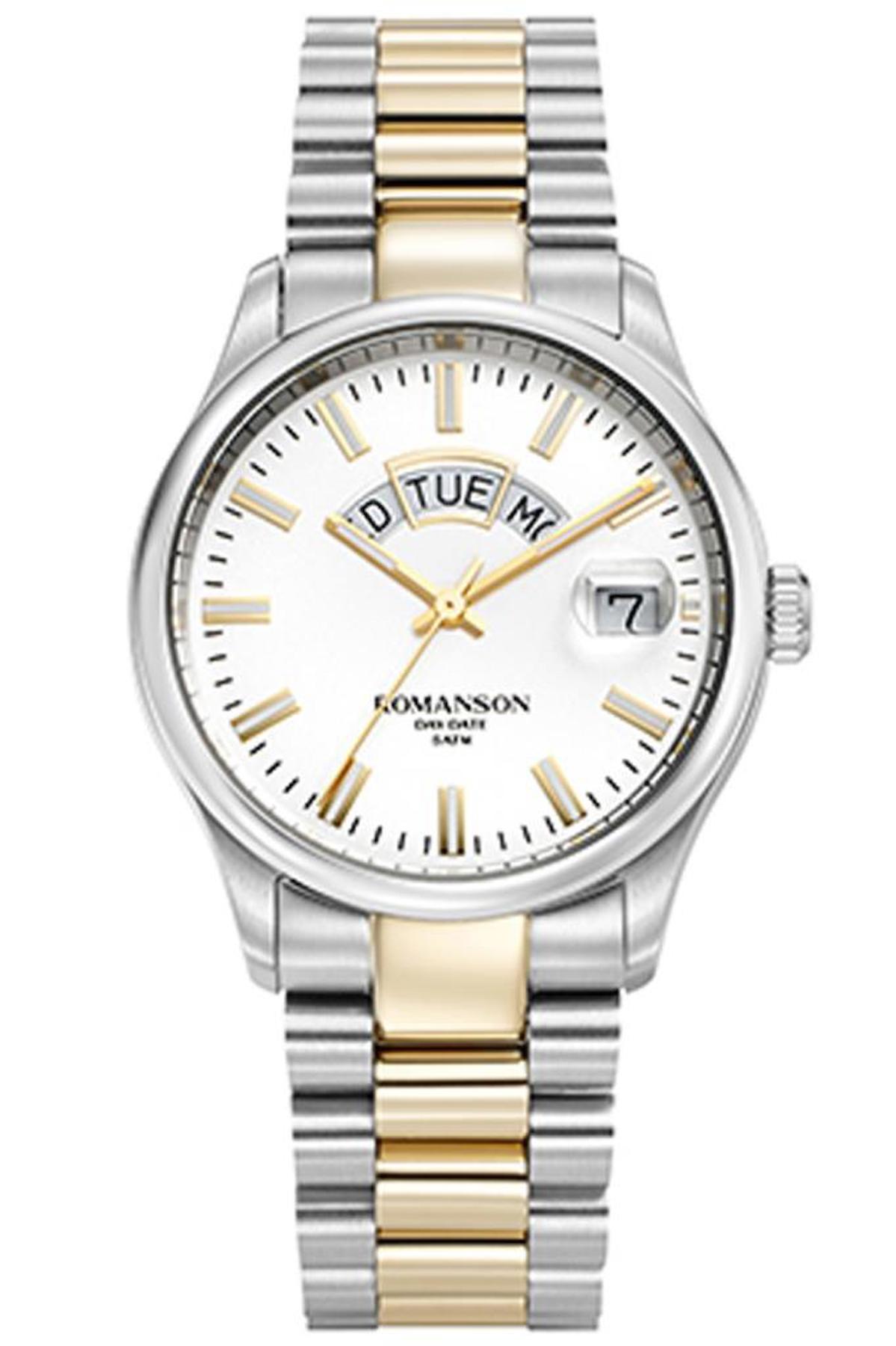 Romanson TMFM3BS007CWA11G Takvimli 38 mm Altın-Gri Çelik Kordon Analog Kadın Kol Saati