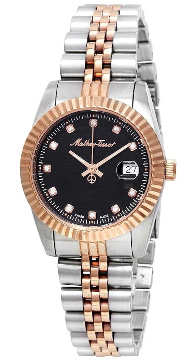 Mathey-Tissot D810RN Takvimli 36 mm Gri Çelik Kordon Analog Kadın Kol Saati