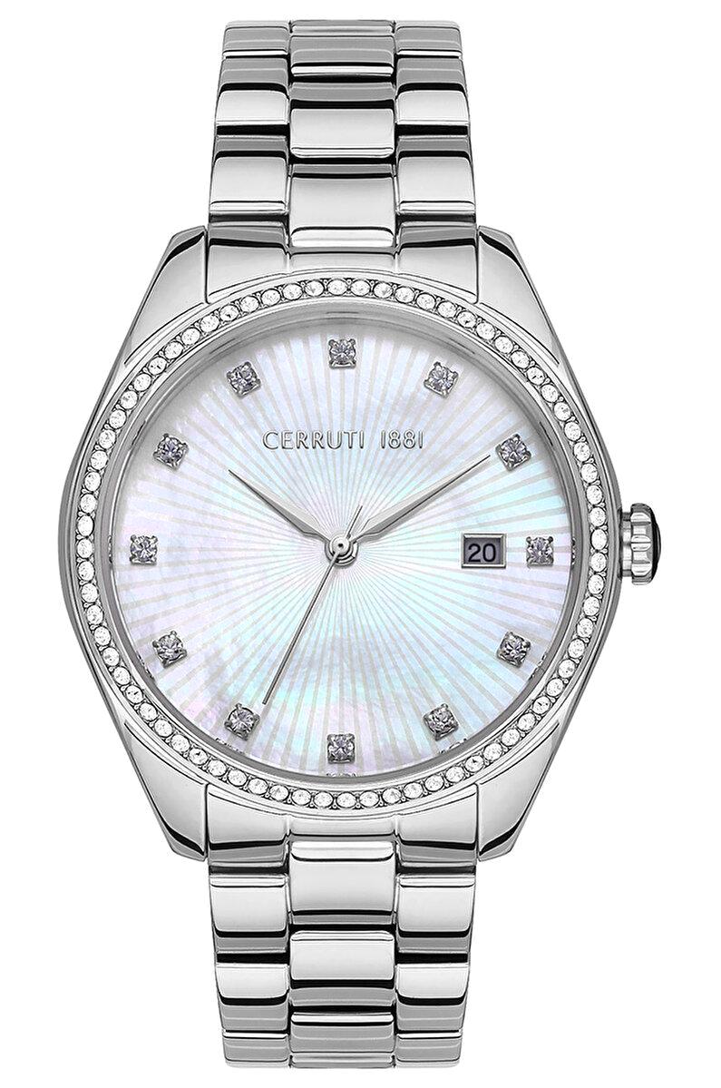 Cerruti 1881 CIWLH2229803 Takvimli 36 mm Gri Çelik Kordon Analog Kadın Kol Saati
