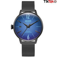 Welder Watch WRC718 Takvimli 38 mm Siyah Çelik Kordon Analog Kadın Kol Saati