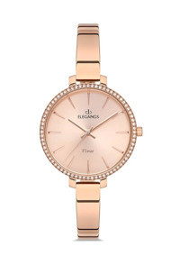 Elegangs EL2442.3 34 mm Rose Gold Çelik Kordon Analog Kadın Kol Saati