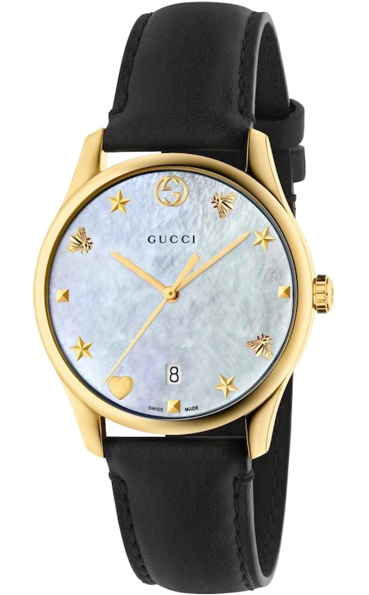 Gucci YA1264044 Takvimli 34 mm Rose Gold Deri Kordon Analog Kadın Kol Saati