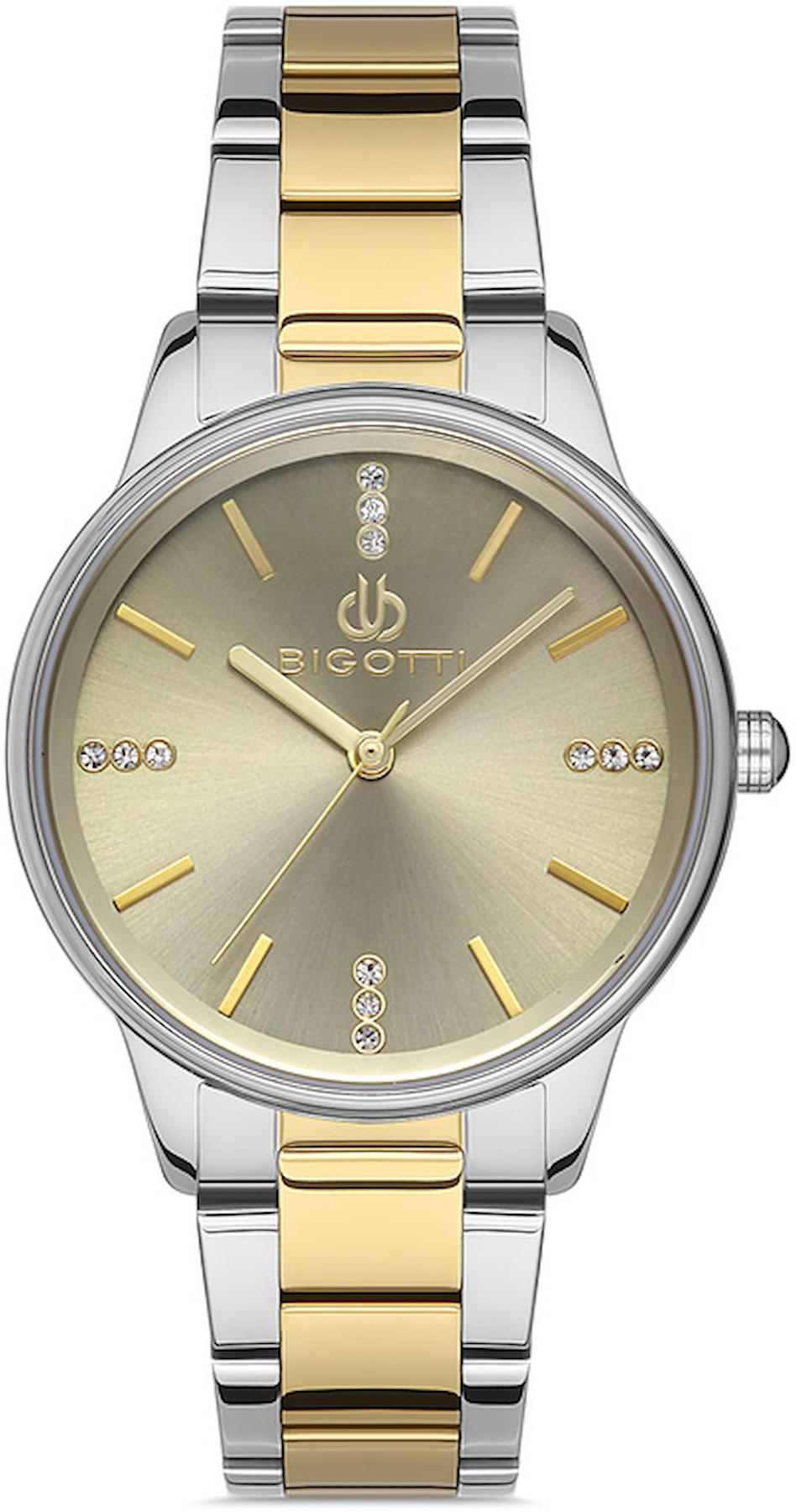 Bigotti BG.1.10389.4 38 mm Altın-Gri Çelik Kordon Analog Kadın Kol Saati