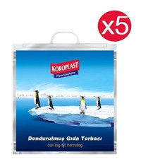 Koroplast Dondurulmuş Gıda Büyük Kilitli Buzdolabı Poşeti 5'li