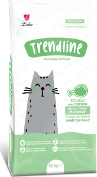 Trendline Renkli Taneli Tavuk Yetişkin Kuru Kedi Maması 10 kg