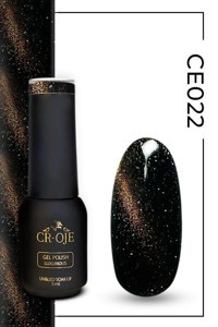 Cr-Oje Cat Eye CE022 Sarı Hologram Kalıcı Simli Oje