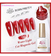 Born Pretty Kedi Gözü WL-06 Kırmızı Parlak Kalıcı Simli Oje