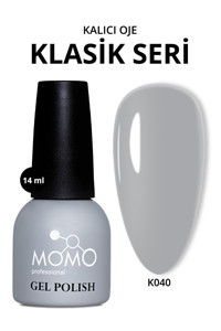 Momo K040 Gri Parlak Kalıcı Oje