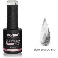 Roniki Light Bulb Cat Eye Gri Işıltılı Kalıcı Simli Oje