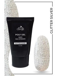 Cr-Oje Glitter Silver YC108 Silver Işıltılı Kalıcı Simli Jel Oje