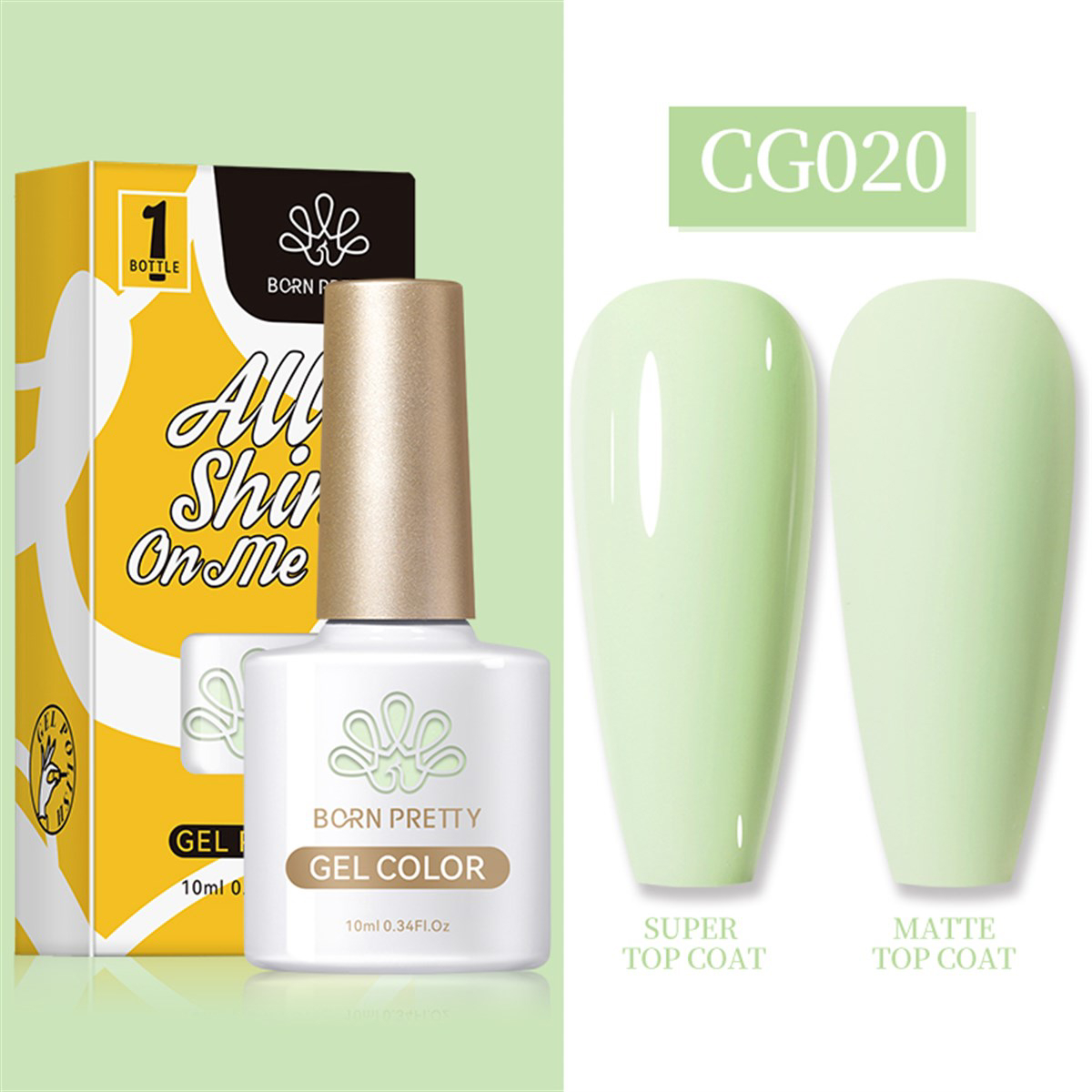 Born Pretty Silky White Serisi CG020 Yeşil Mat Kalıcı Oje