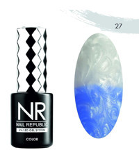Nail Republic Thermo 027 Beyaz - Mavi Parlak Kalıcı Simli Oje
