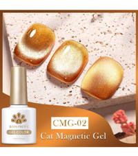 Born Pretty Jelly Amber Serisi Kedi Gözü CMG-02 Altın Sarısı Işıltılı Kalıcı Simli Oje