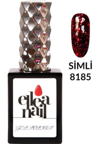 Ellea Nail 8185 Kırmızı Işıltılı Kalıcı Simli Oje