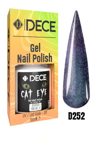 Dece Kedi Gözü D252 Mavi Işıltılı Kalıcı Simli Oje