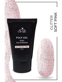 Cr-Oje Glitter Soft Pink YC094 Pembe Işıltılı Kalıcı Simli Jel Oje