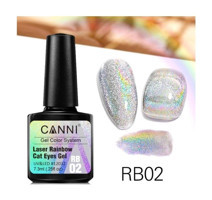 Canni Laser Cat Eye RB02 Gri Işıltılı Kalıcı Simli Oje