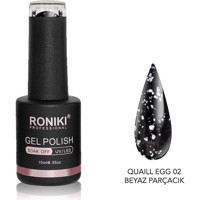Roniki Quail Egg 02 Beyaz Işıltılı Kalıcı Simli Oje
