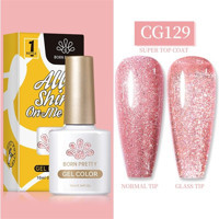 Born Pretty Silky White Serisi CG129 Pembe Işıltılı Kalıcı Simli Oje