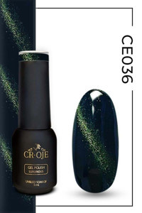 Cr-Oje Cat Eye CE036 Yeşil Hologram Kalıcı Simli Oje