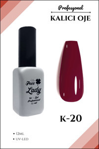 Freelady K-20 Bordo Parlak Kalıcı Oje