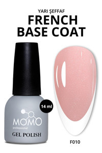 Momo French Base F010 Pembe Sedefli Kalıcı Simli Oje