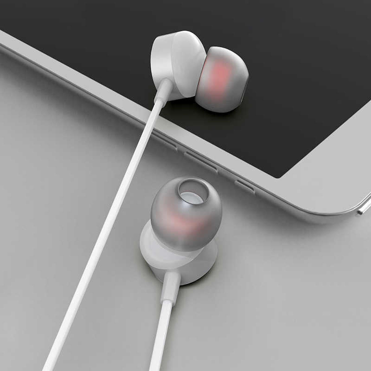 Lapas G7 Silikonlu Mikrofonlu 3.5 mm Jak Kablolu Kulaklık Gri