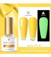 Born Pretty NL04 Sarı - Yeşil Parlak Kalıcı Oje